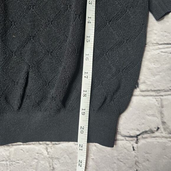 Wilfred Dainty Lacey Eyelet Knit Small Button Cardigan V-Neck Sweater Size Large - Picture 10 of 12